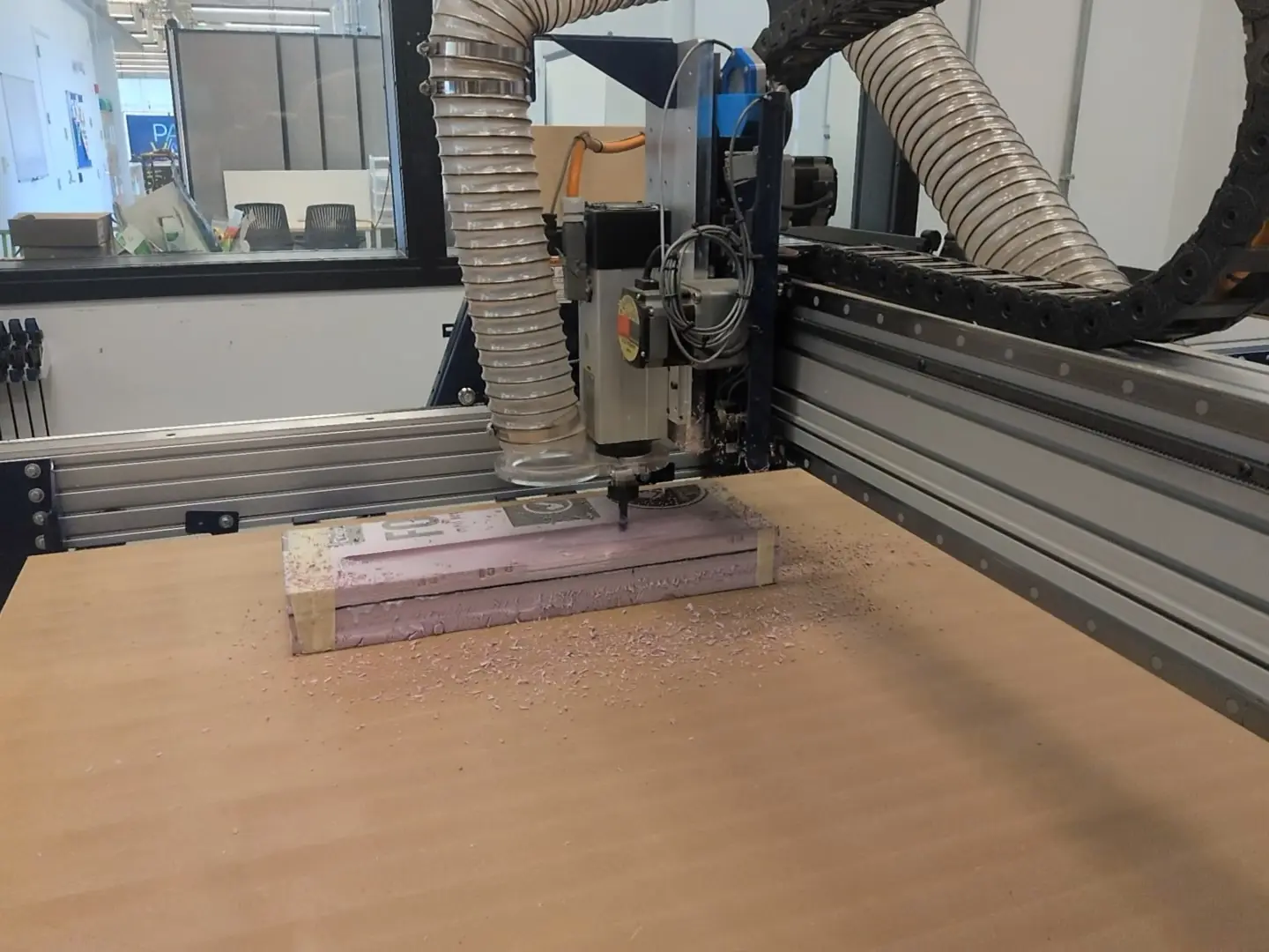 CNC router in operation